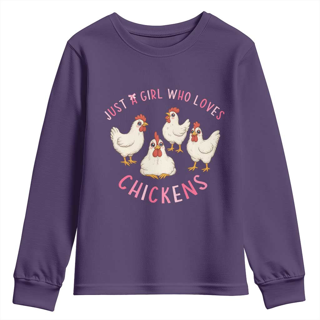Chicken Lover Gift Youth Sweatshirt Just A Girl Who Loves Chickens - Wonder Print Shop