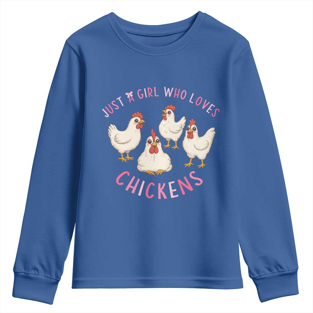 Chicken Lover Gift Youth Sweatshirt Just A Girl Who Loves Chickens - Wonder Print Shop