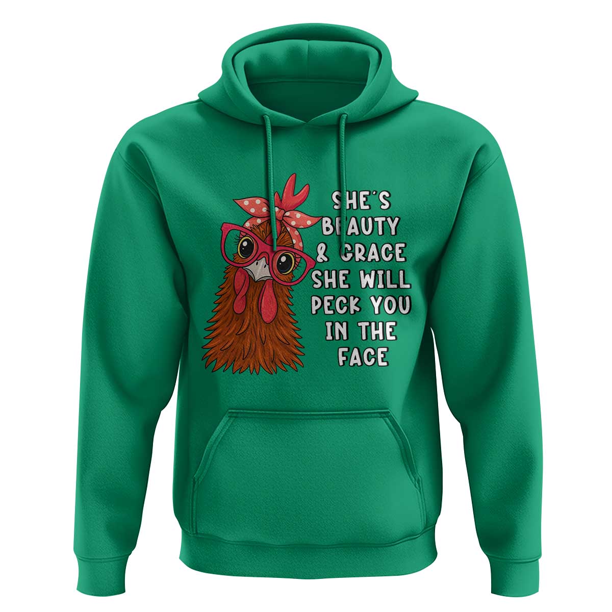 Funny Chicken Lover Gift Hoodie She Is Beauty And Grace She Will Peck You In The Face - Wonder Print Shop