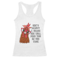 Funny Chicken Lover Gift Racerback Tank Top She Is Beauty And Grace She Will Peck You In The Face - Wonder Print Shop