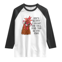 Funny Chicken Lover Gift Raglan Shirt She Is Beauty And Grace She Will Peck You In The Face - Wonder Print Shop