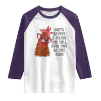 Funny Chicken Lover Gift Raglan Shirt She Is Beauty And Grace She Will Peck You In The Face - Wonder Print Shop