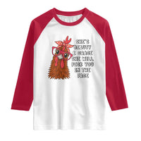 Funny Chicken Lover Gift Raglan Shirt She Is Beauty And Grace She Will Peck You In The Face - Wonder Print Shop