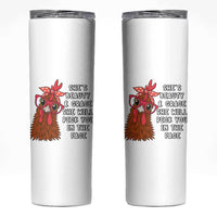 Funny Chicken Lover Gift Skinny Tumbler She Is Beauty And Grace She Will Peck You In The Face