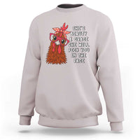 Funny Chicken Lover Gift Sweatshirt She Is Beauty And Grace She Will Peck You In The Face - Wonder Print Shop