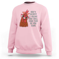 Funny Chicken Lover Gift Sweatshirt She Is Beauty And Grace She Will Peck You In The Face - Wonder Print Shop