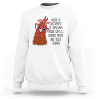 Funny Chicken Lover Gift Sweatshirt She Is Beauty And Grace She Will Peck You In The Face - Wonder Print Shop
