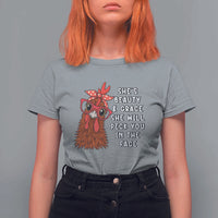 Funny Chicken Lover Gift T Shirt For Women She Is Beauty And Grace She Will Peck You In The Face - Wonder Print Shop