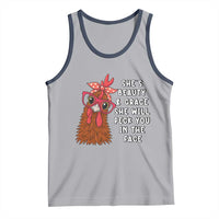 Funny Chicken Lover Gift Tank Top She Is Beauty And Grace She Will Peck You In The Face - Wonder Print Shop