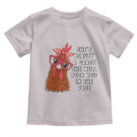 Funny Chicken Lover Gift Toddler T Shirt She Is Beauty And Grace She Will Peck You In The Face - Wonder Print Shop