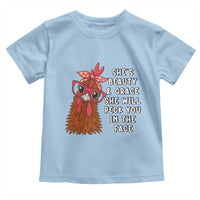 Funny Chicken Lover Gift Toddler T Shirt She Is Beauty And Grace She Will Peck You In The Face - Wonder Print Shop