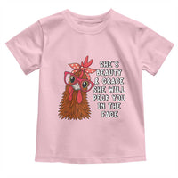 Funny Chicken Lover Gift Toddler T Shirt She Is Beauty And Grace She Will Peck You In The Face - Wonder Print Shop
