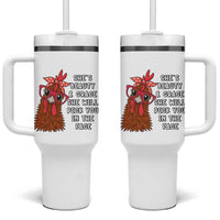 Funny Chicken Lover Gift Tumbler With Handle She Is Beauty And Grace She Will Peck You In The Face
