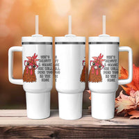 Funny Chicken Lover Gift Tumbler With Handle She Is Beauty And Grace She Will Peck You In The Face