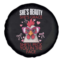 She Will Peck You In The Face Spare Tire Cover Funny Chicken Lover - Wonder Print Shop