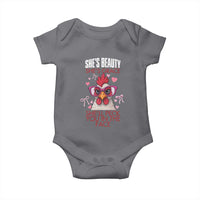 She Will Peck You In The Face Baby Onesie Funny Chicken Lover - Wonder Print Shop