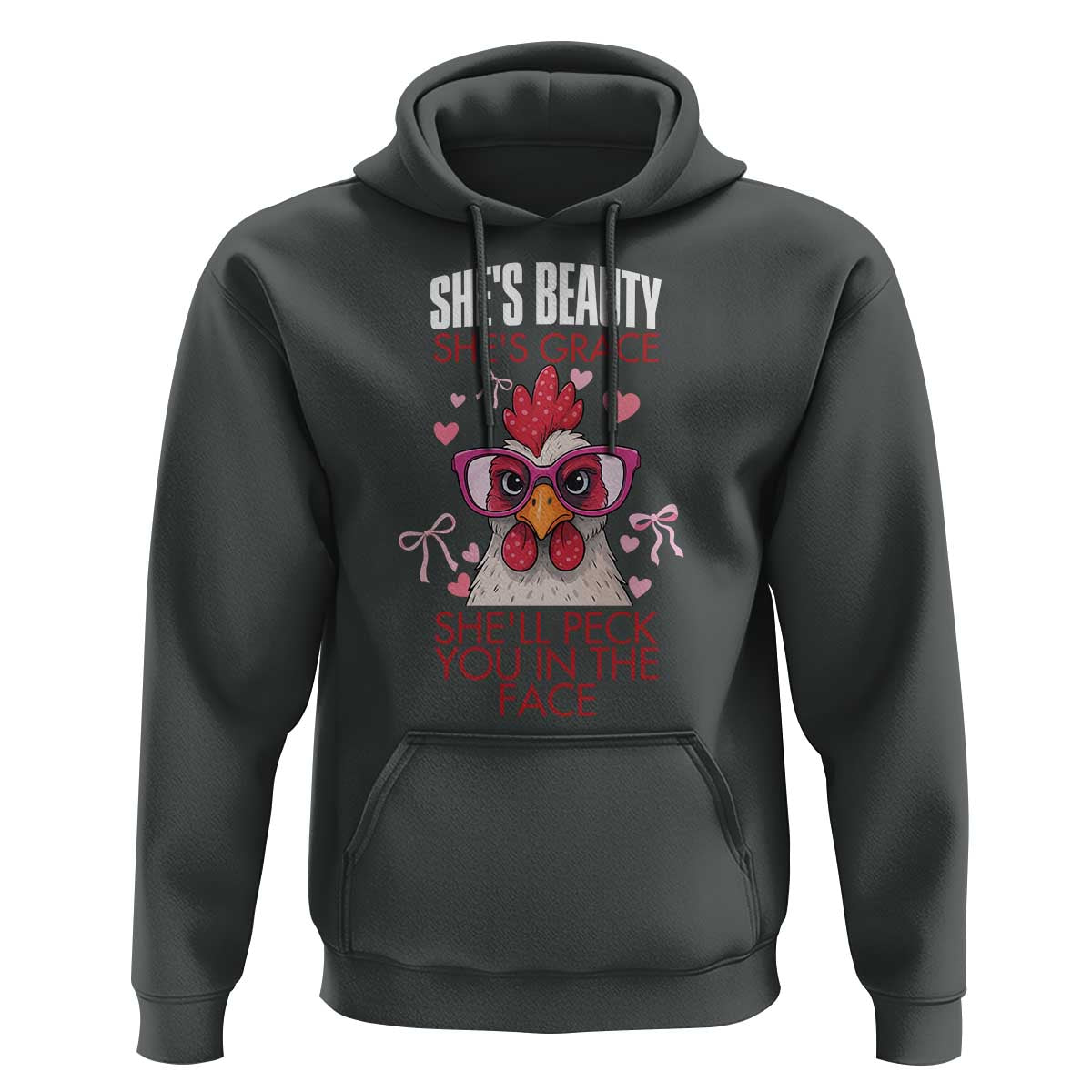 She Will Peck You In The Face Hoodie Funny Chicken Lover - Wonder Print Shop