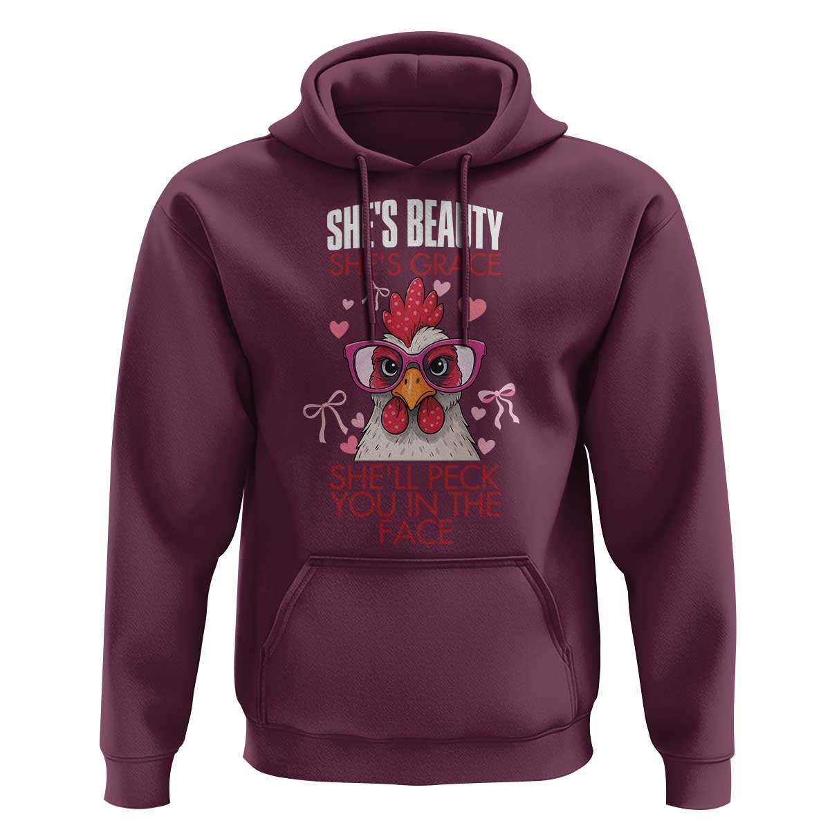 She Will Peck You In The Face Hoodie Funny Chicken Lover - Wonder Print Shop