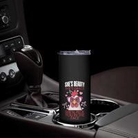 She Will Peck You In The Face Skinny Tumbler Funny Chicken Lover
