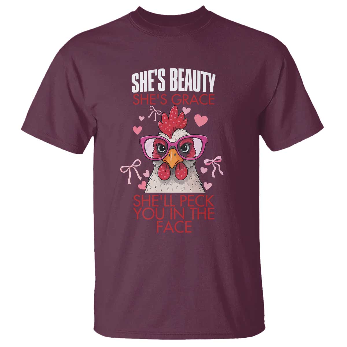 She Will Peck You In The Face T Shirt Funny Chicken Lover - Wonder Print Shop