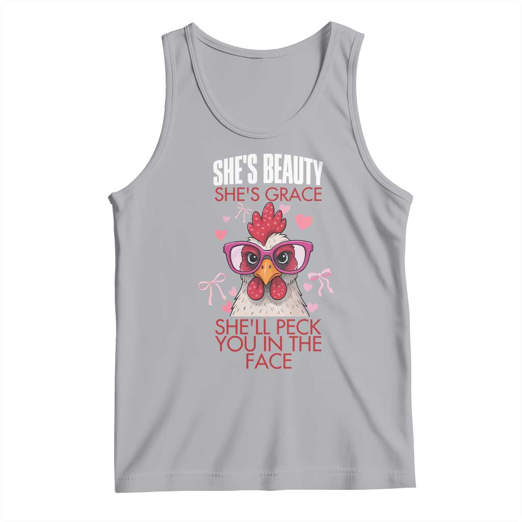She Will Peck You In The Face Tank Top Funny Chicken Lover - Wonder Print Shop