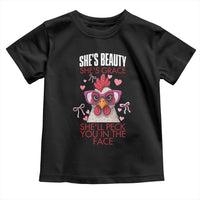 She Will Peck You In The Face Toddler T Shirt Funny Chicken Lover - Wonder Print Shop