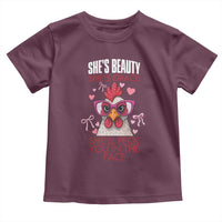 She Will Peck You In The Face Toddler T Shirt Funny Chicken Lover - Wonder Print Shop
