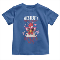 She Will Peck You In The Face Toddler T Shirt Funny Chicken Lover - Wonder Print Shop