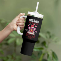 She Will Peck You In The Face Tumbler With Handle Funny Chicken Lover