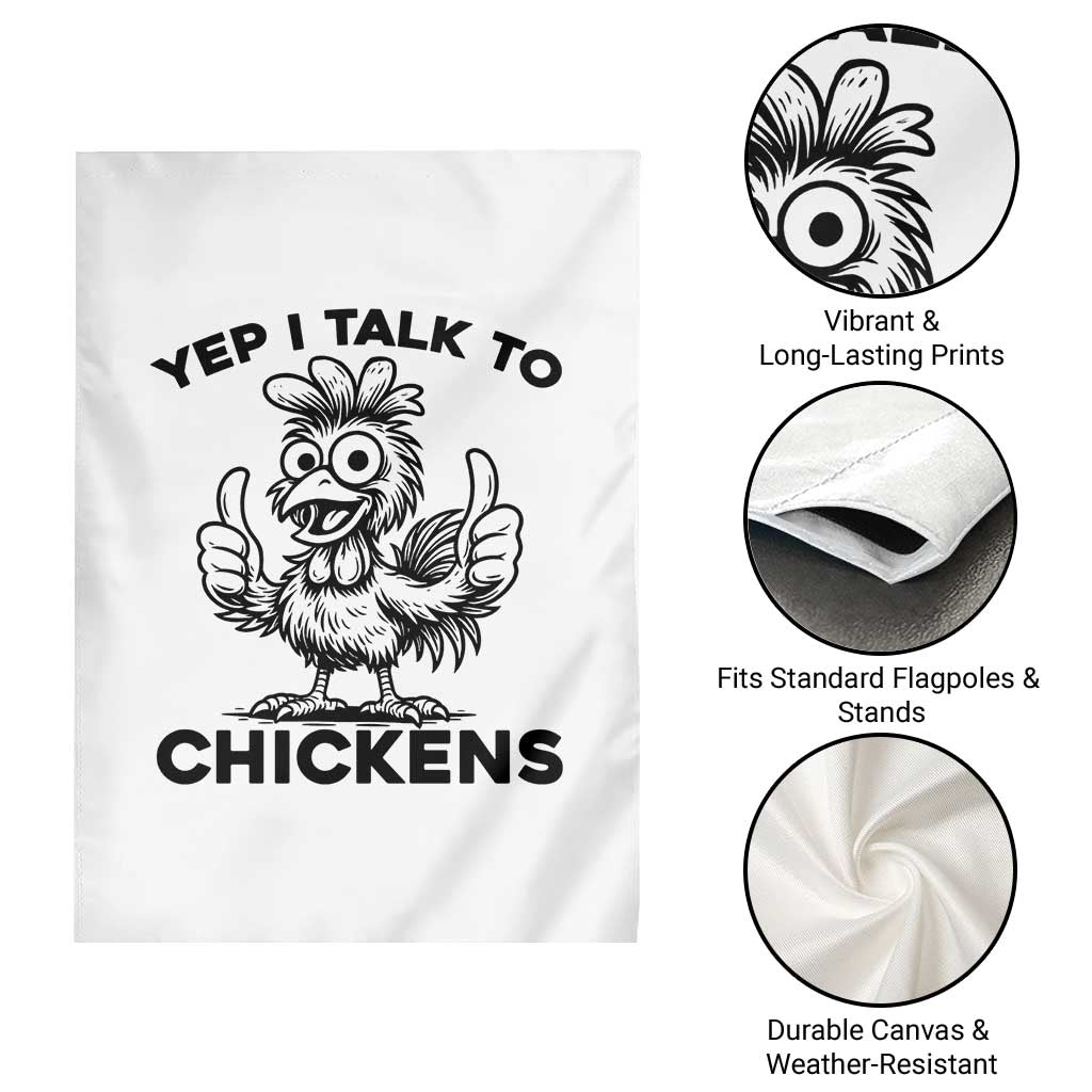 Funny Farm Animal Gift Garden Flag Yep I Talk To Chickens - Wonder Print Shop