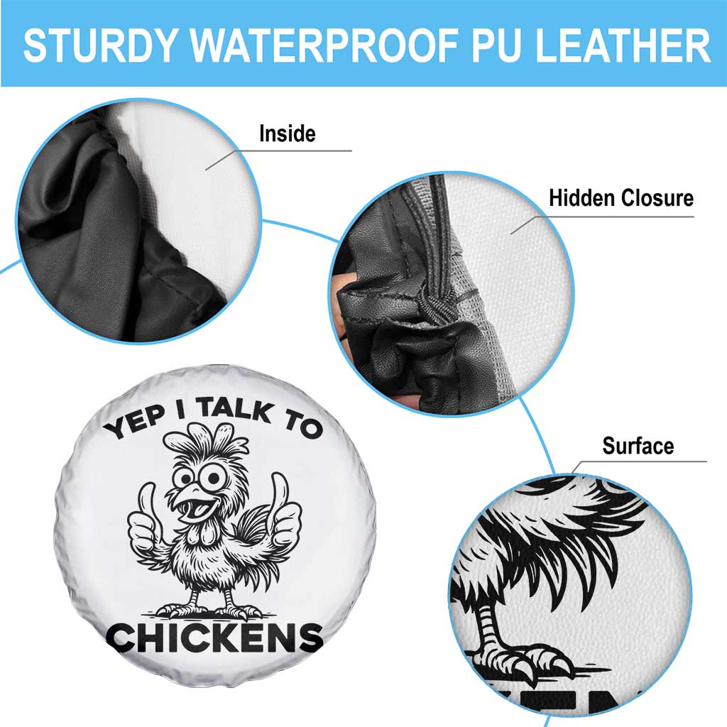 Funny Farm Animal Gift Spare Tire Cover Yep I Talk To Chickens - Wonder Print Shop