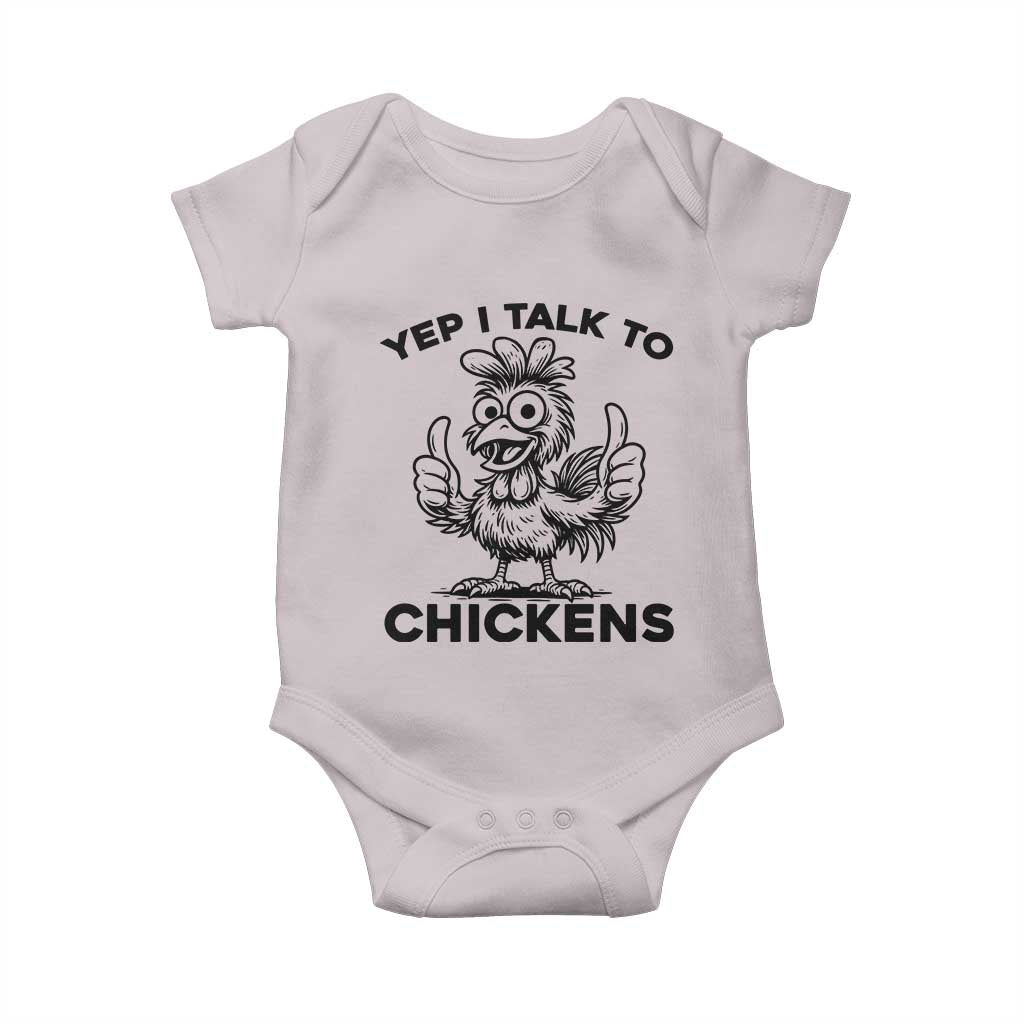Funny Farm Animal Gift Baby Onesie Yep I Talk To Chickens - Wonder Print Shop