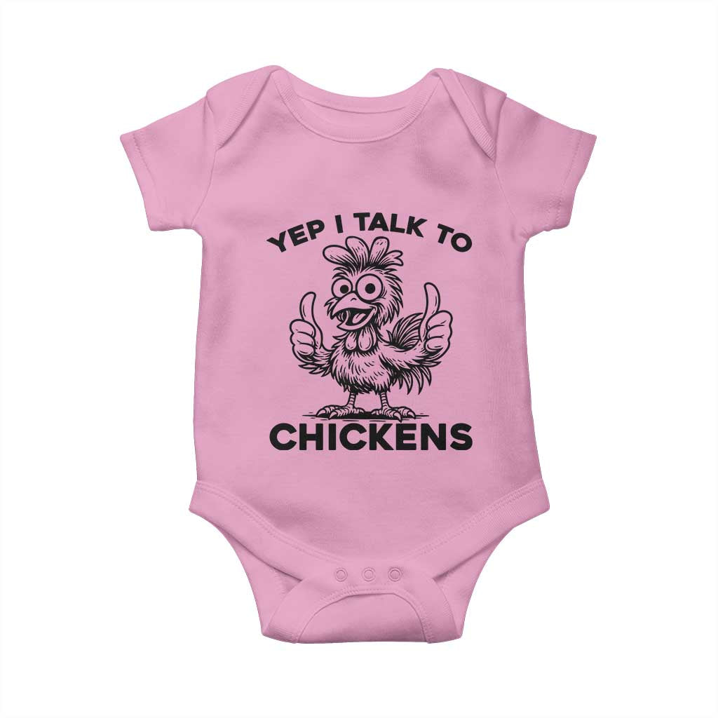 Funny Farm Animal Gift Baby Onesie Yep I Talk To Chickens - Wonder Print Shop