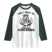 Funny Farm Animal Gift Raglan Shirt Yep I Talk To Chickens - Wonder Print Shop