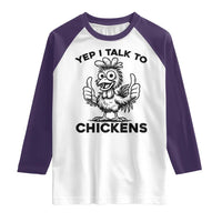 Funny Farm Animal Gift Raglan Shirt Yep I Talk To Chickens - Wonder Print Shop