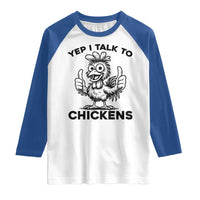 Funny Farm Animal Gift Raglan Shirt Yep I Talk To Chickens - Wonder Print Shop