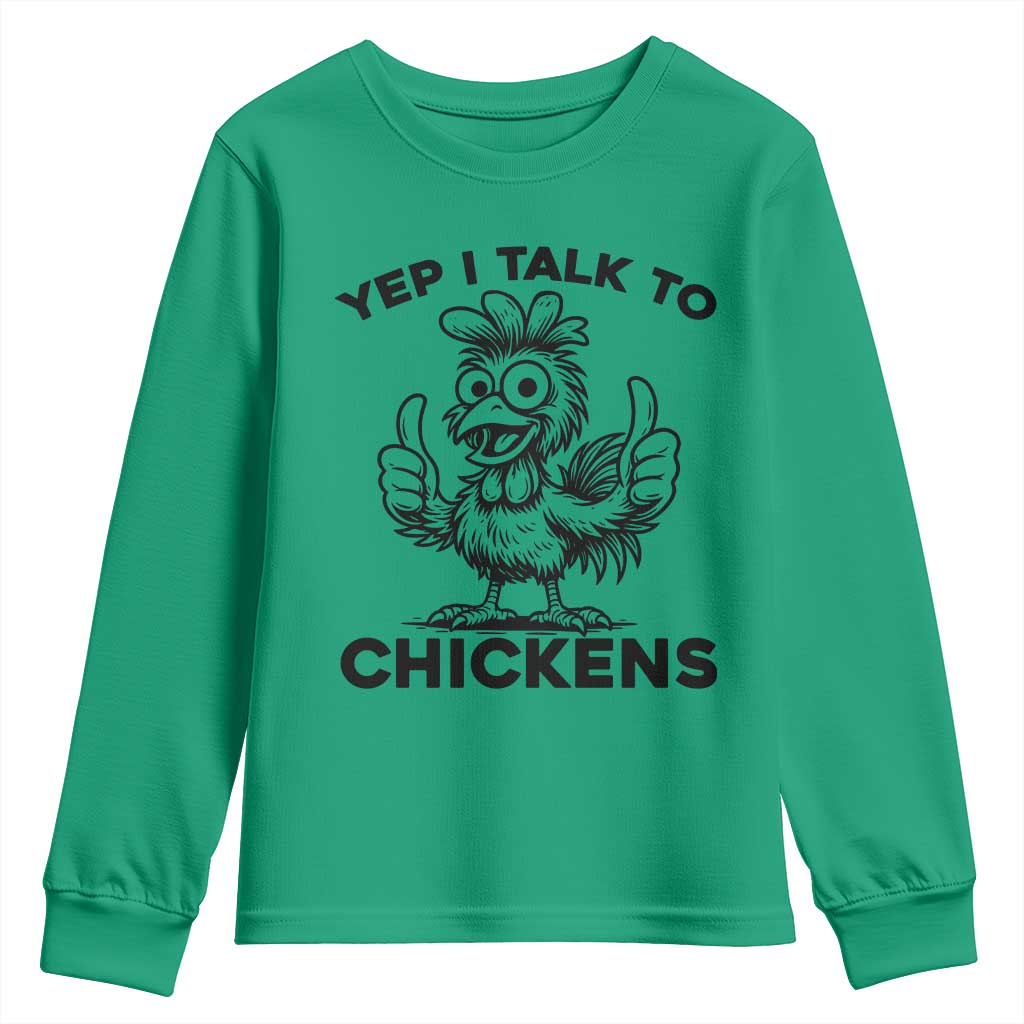 Funny Farm Animal Gift Youth Sweatshirt Yep I Talk To Chickens - Wonder Print Shop