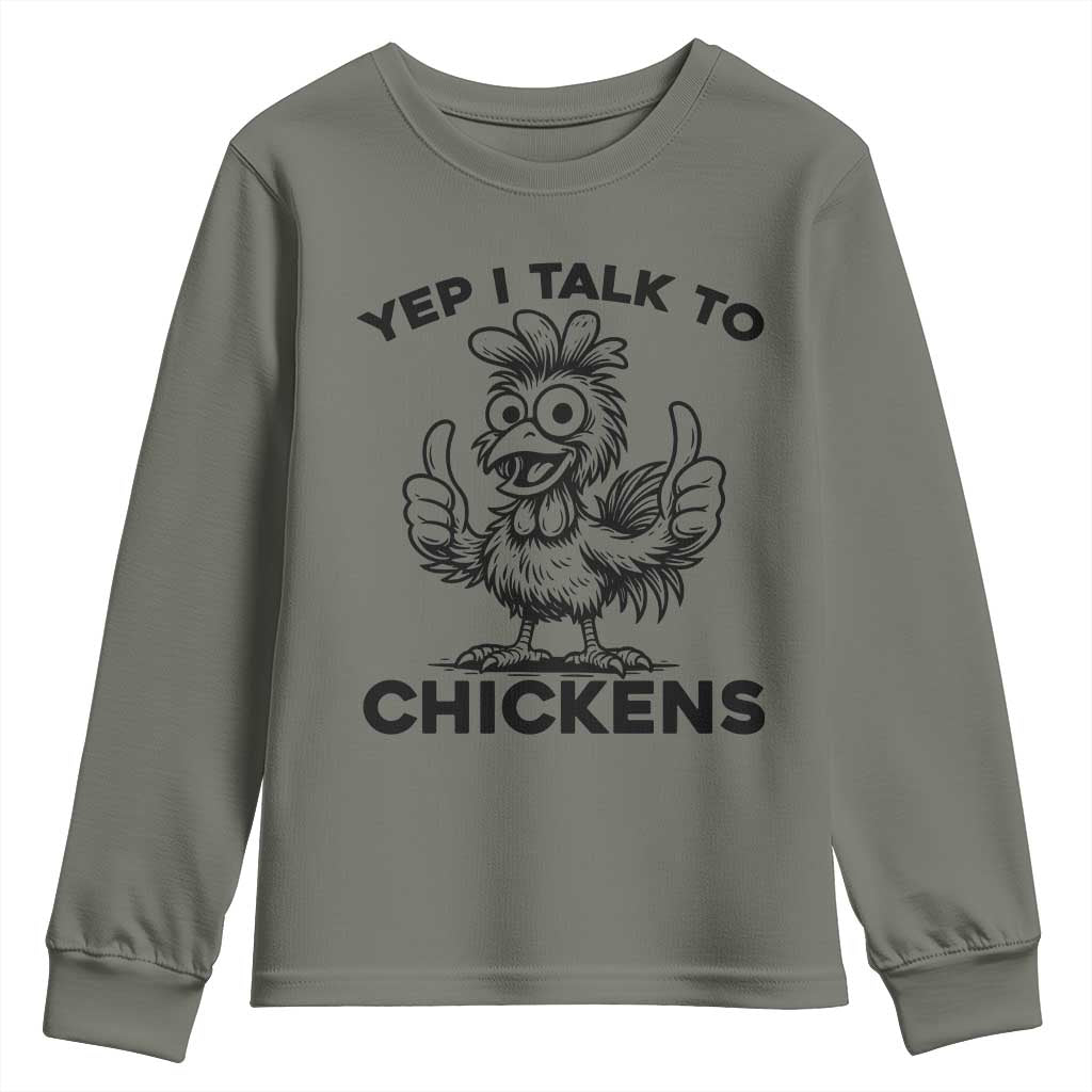 Funny Farm Animal Gift Youth Sweatshirt Yep I Talk To Chickens - Wonder Print Shop