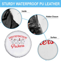 Funny Chicken Lover Gift Spare Tire Cover Easily Distracted By Peckers - Wonder Print Shop