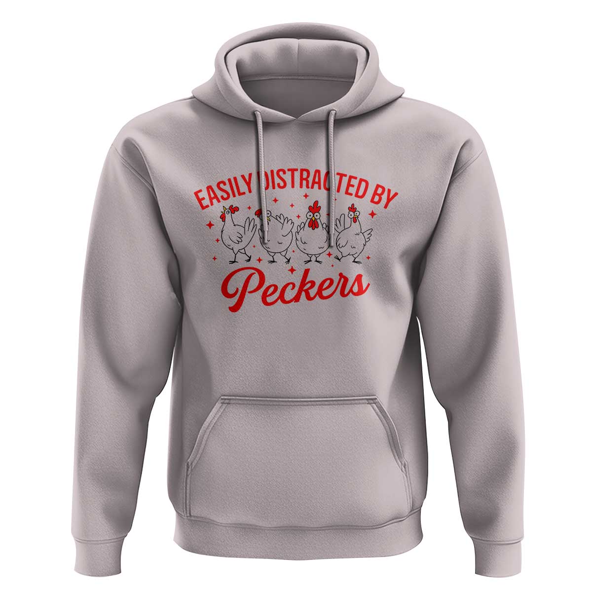 Funny Chicken Lover Gift Hoodie Easily Distracted By Peckers - Wonder Print Shop