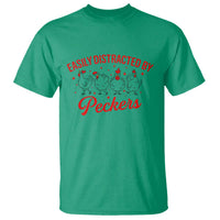 Funny Chicken Lover Gift T Shirt Easily Distracted By Peckers - Wonder Print Shop