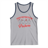 Funny Chicken Lover Gift Tank Top Easily Distracted By Peckers - Wonder Print Shop