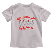 Funny Chicken Lover Gift Toddler T Shirt Easily Distracted By Peckers - Wonder Print Shop