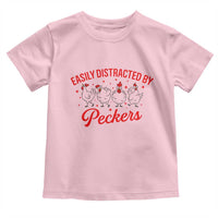 Funny Chicken Lover Gift Toddler T Shirt Easily Distracted By Peckers - Wonder Print Shop