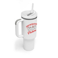 Funny Chicken Lover Gift Tumbler With Handle Easily Distracted By Peckers