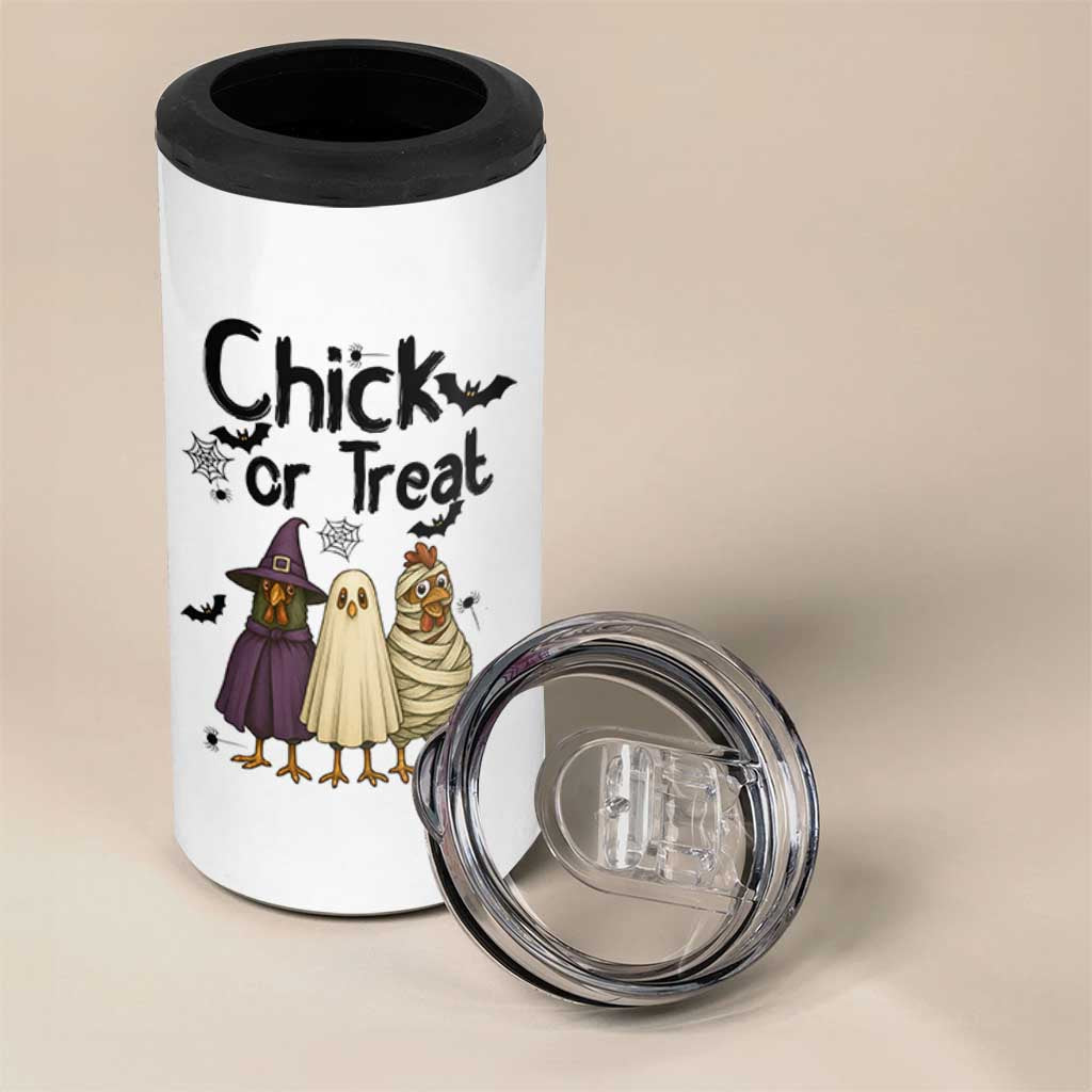 Funny Halloween Chicken 4 in 1 Can Cooler Tumbler Chick Or Treat Spooky Gift