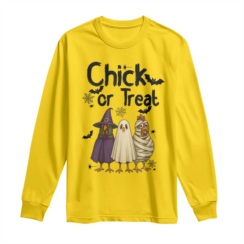 Funny Halloween Chicken Long Sleeve Shirt Chick Or Treat Spooky Gift - Wonder Print Shop