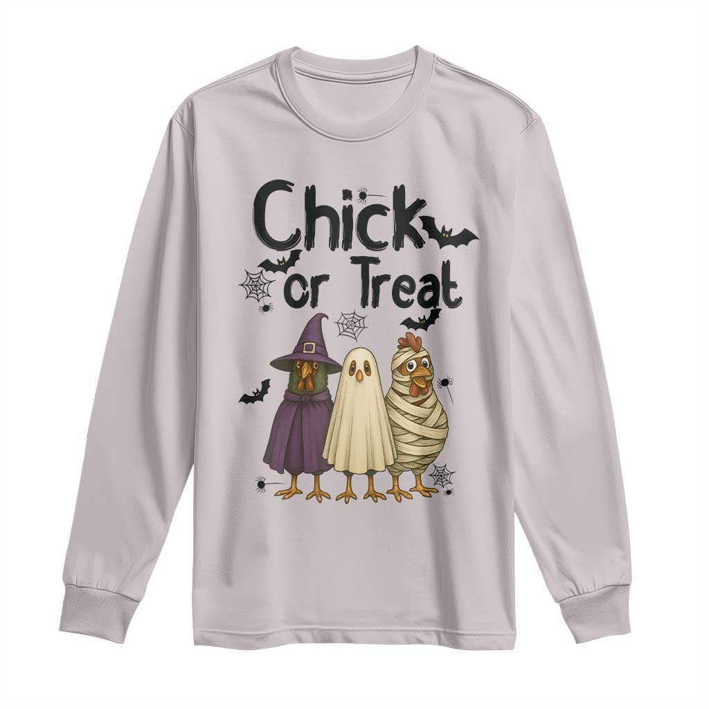 Funny Halloween Chicken Long Sleeve Shirt Chick Or Treat Spooky Gift - Wonder Print Shop