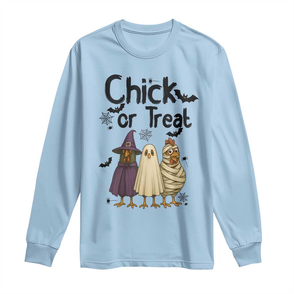 Funny Halloween Chicken Long Sleeve Shirt Chick Or Treat Spooky Gift - Wonder Print Shop