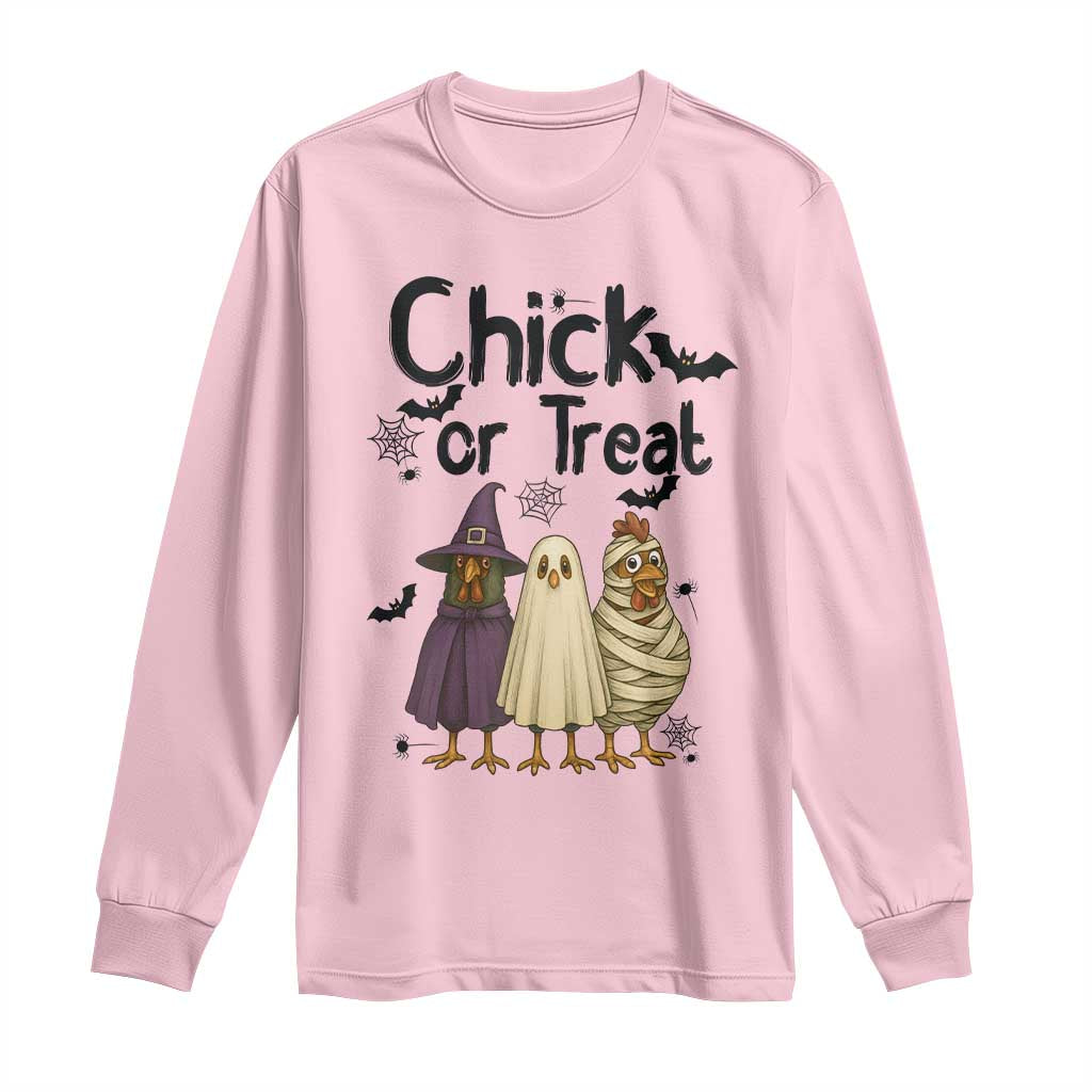 Funny Halloween Chicken Long Sleeve Shirt Chick Or Treat Spooky Gift - Wonder Print Shop